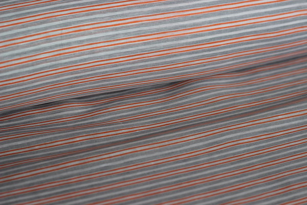 Leinen Satin grau-orange 50 cm